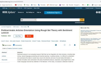 نشر بحث في المجلة العالمية IEEE Access