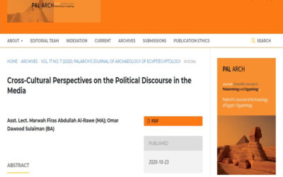 publication in international journals,(Ms. Marwa Firas Abdullah) an academic at the Department of English