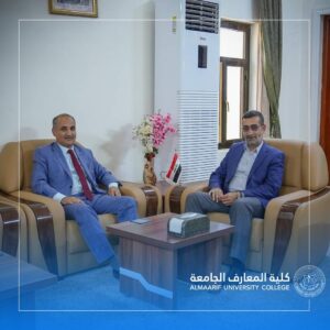 Vice-Dean of the College of Islamic Sciences at Al-Iraqi University visits Al-Maarif University College.