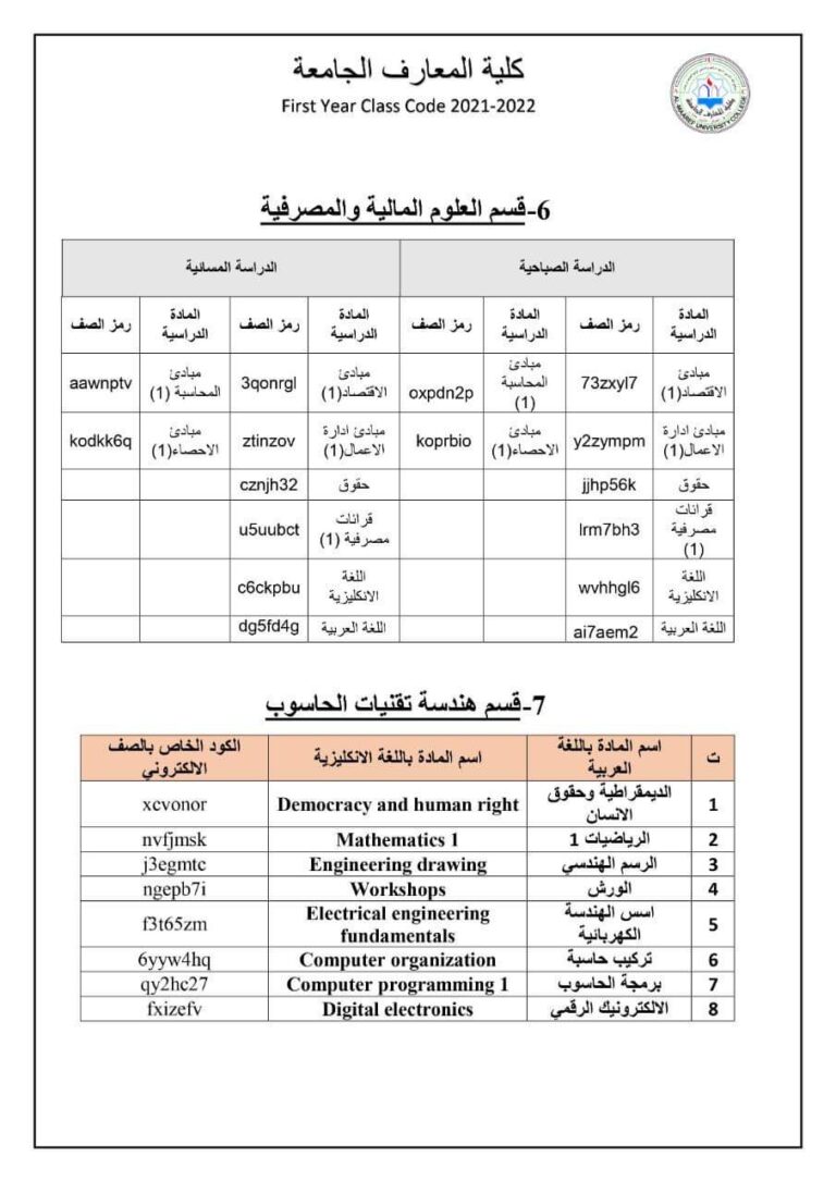 تنويه هام لطلبة المرحلة الأولى