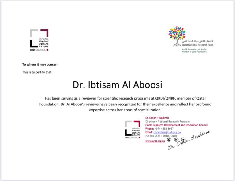 Dean of College of Pharmacy at University of Al-Maarif Participated in Qatar Institute Programs