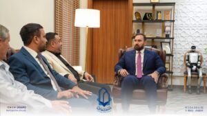 استقبل رئيس جامعة المعارف، الدكتور محمود عبد الرزاق السعدي، في مقر رئاسة الجامعة، المهندس الاستشاري خضر زيدان زراك، نقيب المهندسين – فرع الأنبار، في زيارة رسمية تهدف إلى تعزيز أواصر التعاون بين النقابة والجامعة، والارتقاء بمستوى التعليم الهندسي في محافظة الأنبار.